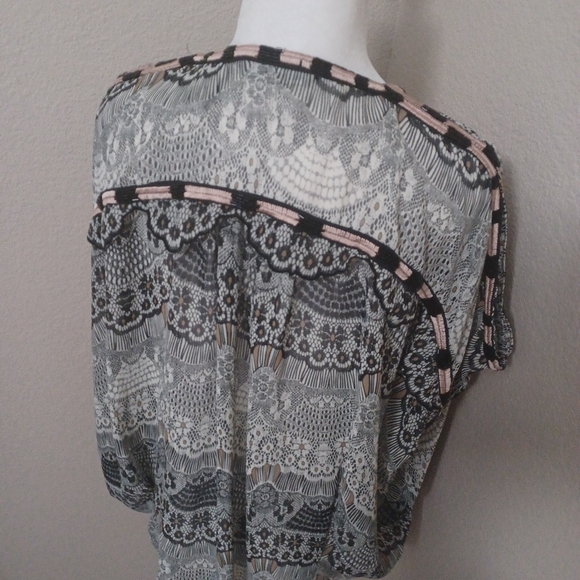 Kas New York Sheer Lace Beaded Oversized Blouse Anthropology Medium - Picture 5 of 13